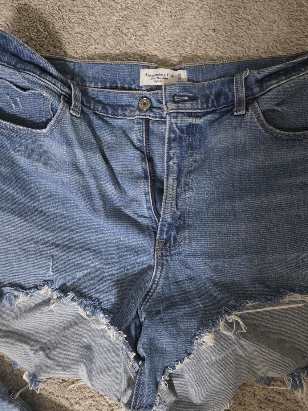 Abercrombie & Fitch Light Blue Distressed Denim Cutoff Shorts